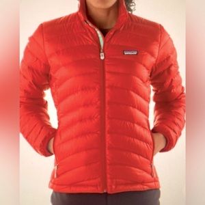 Women’s Patagonia Med, Maraschino red/pink down sweater jacket. Excellent cond!